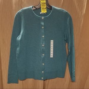 *304 Croft and  barrow blue cardigan size pm  NWT